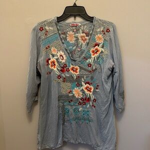 Johnny Was Embroidered Top M